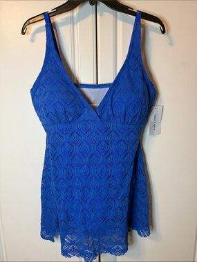 Meet.Curve Royal Blue Lace One-Piece Swimdress